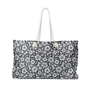 Elegant Black & White Toile Floral Print Weekender Bag (S.e.P.T.™)