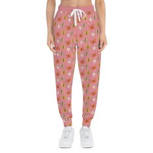70s Retro Groovy Butterfly & Daisy Print w/Treasure Pockets™ Athletic Joggers (S.e.P.T.™)