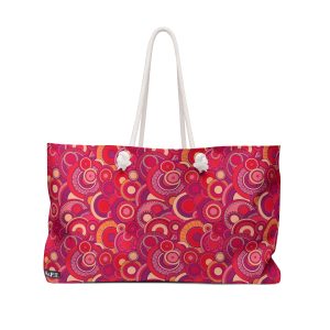Bright Fuchsia Groovy Swirl Mandala Print Weekender Bag (S.e.P.T.™)