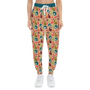 Mid-Century Atomic Retro Squares Print Athletic Joggers (S.e.P.T.™)