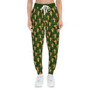 Elegant Orange Calla Lily Print Athletic Joggers (S.e.P.T.™)