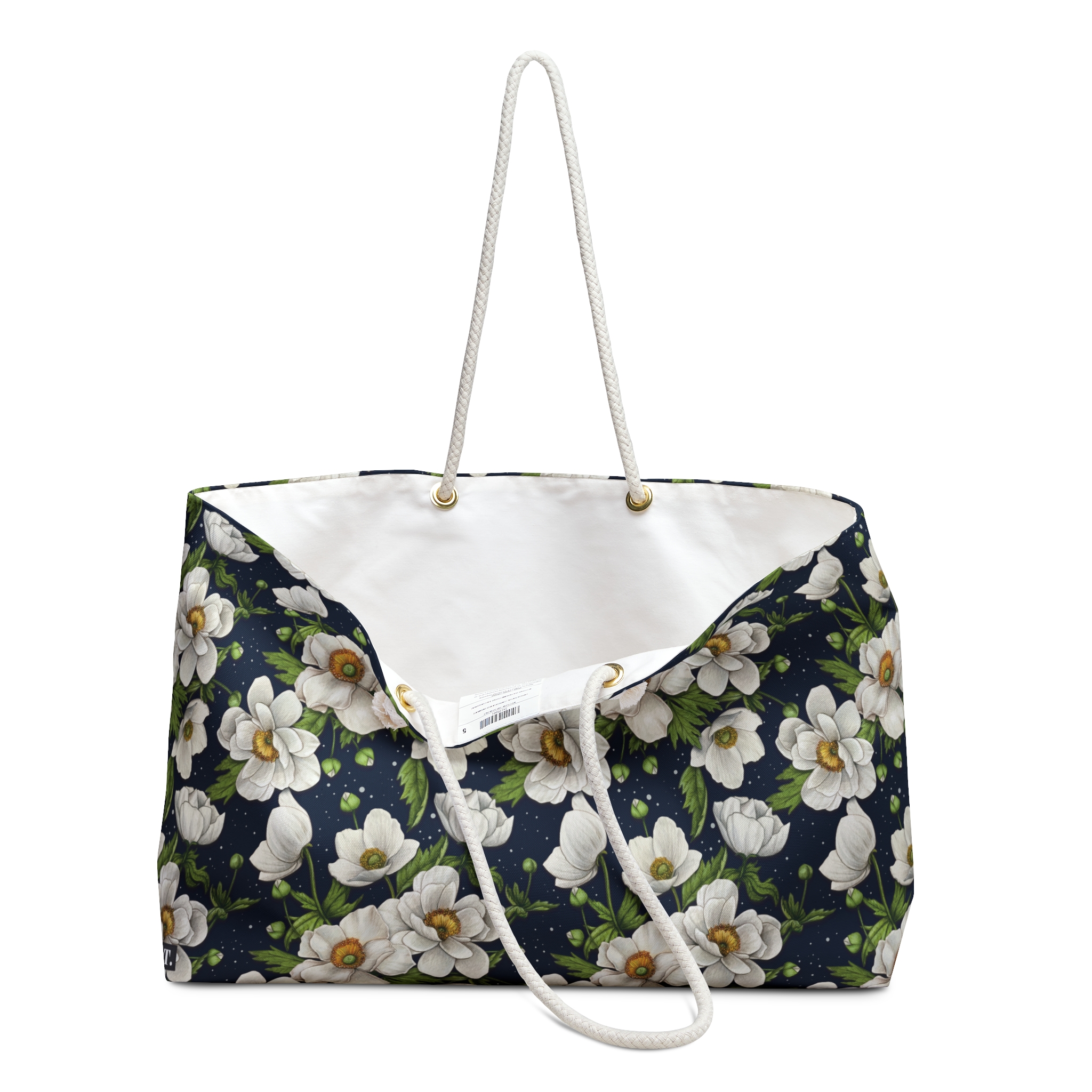 Elegant White Magnolia Floral Print Weekender Bag (S.e.P.T.™)