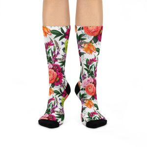 Luxe Botanical Print Cushioned Crew Socks (S.e.P.T.™)