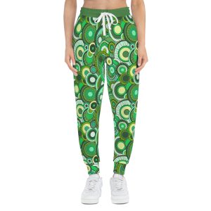 Green Groovy Swirl Mandala Print Athletic Joggers (S.e.P.T.™)