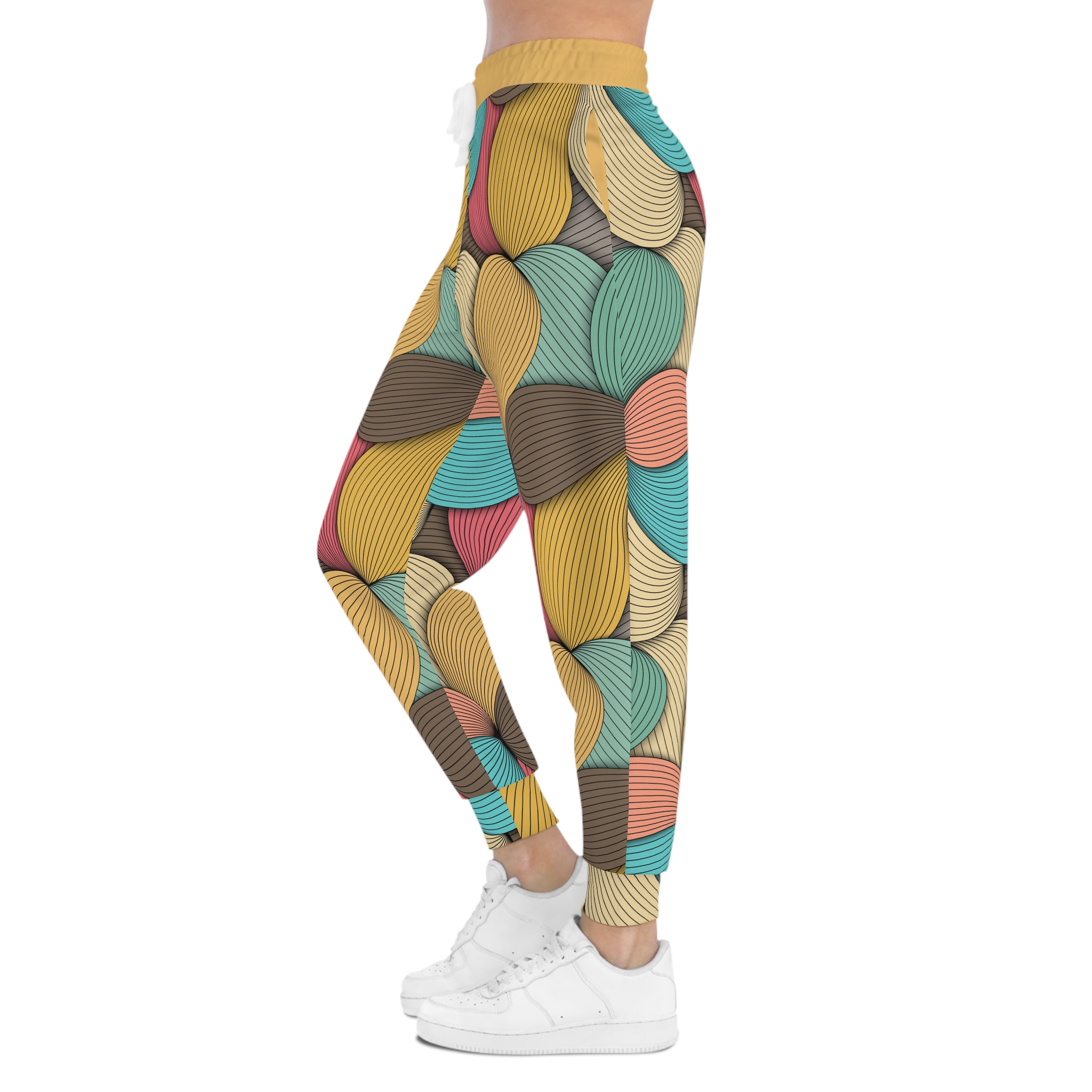Mid-Century Modern Wavy Abstract Print #3 Athletic Joggers (S.e.P.T.™)
