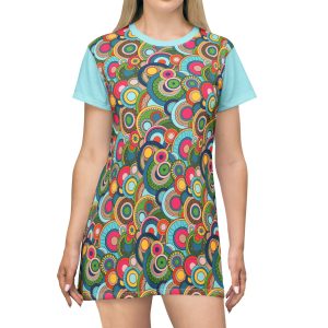 Groovy Swirl Mandala Print #2 T-Shirt Dress (S.e.P.T.™)