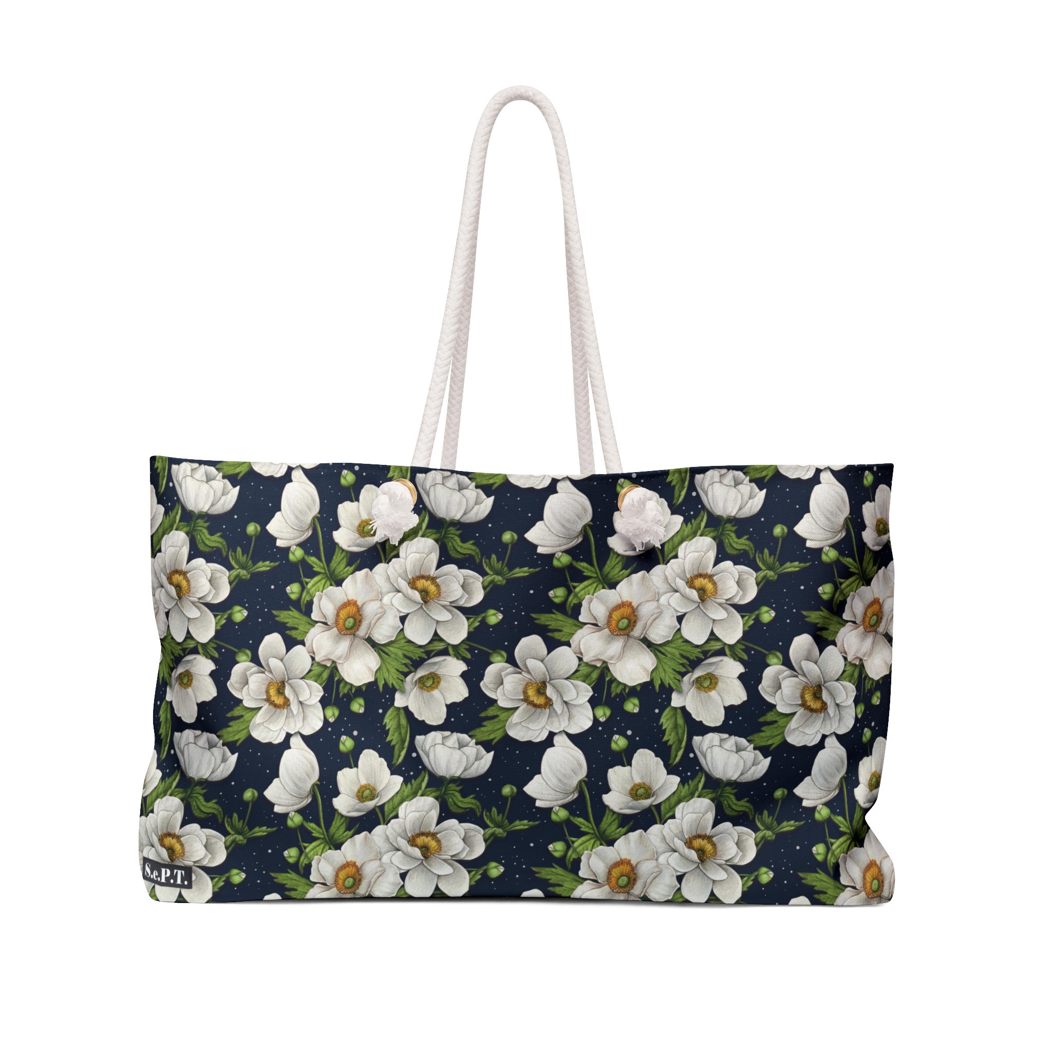Elegant White Magnolia Floral Print Weekender Bag (S.e.P.T.™)