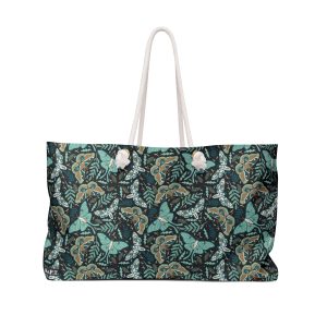 Dark Moody Teal Butterfly & Botanical Weekender Bag (S.e.P.T.™)