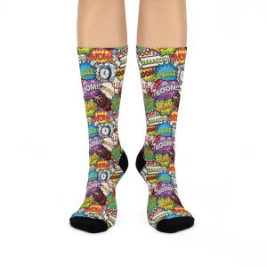Urban Graffiti Wall Print Cushioned Crew Socks (S.e.P.T.™)