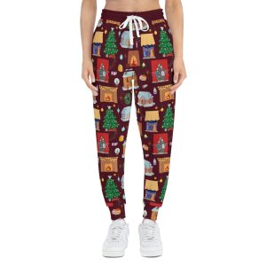 Cozy Christmas Village Holiday Print w/Treasure Pockets™ Athletic Joggers (S.e.P.T.™)