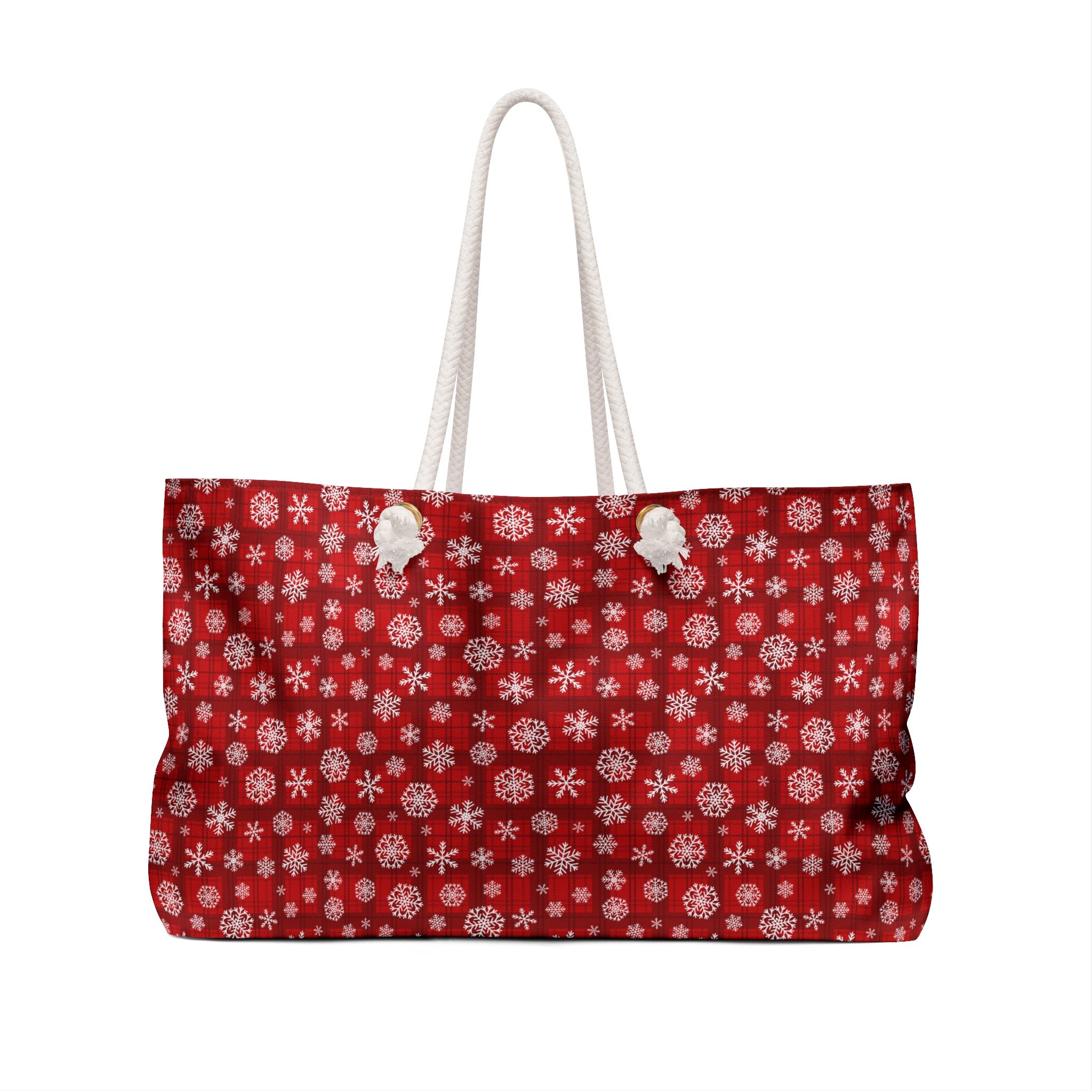 Holiday Cheer Red Tartan Snowflake Print Weekender Bag (S.e.P.T.™)