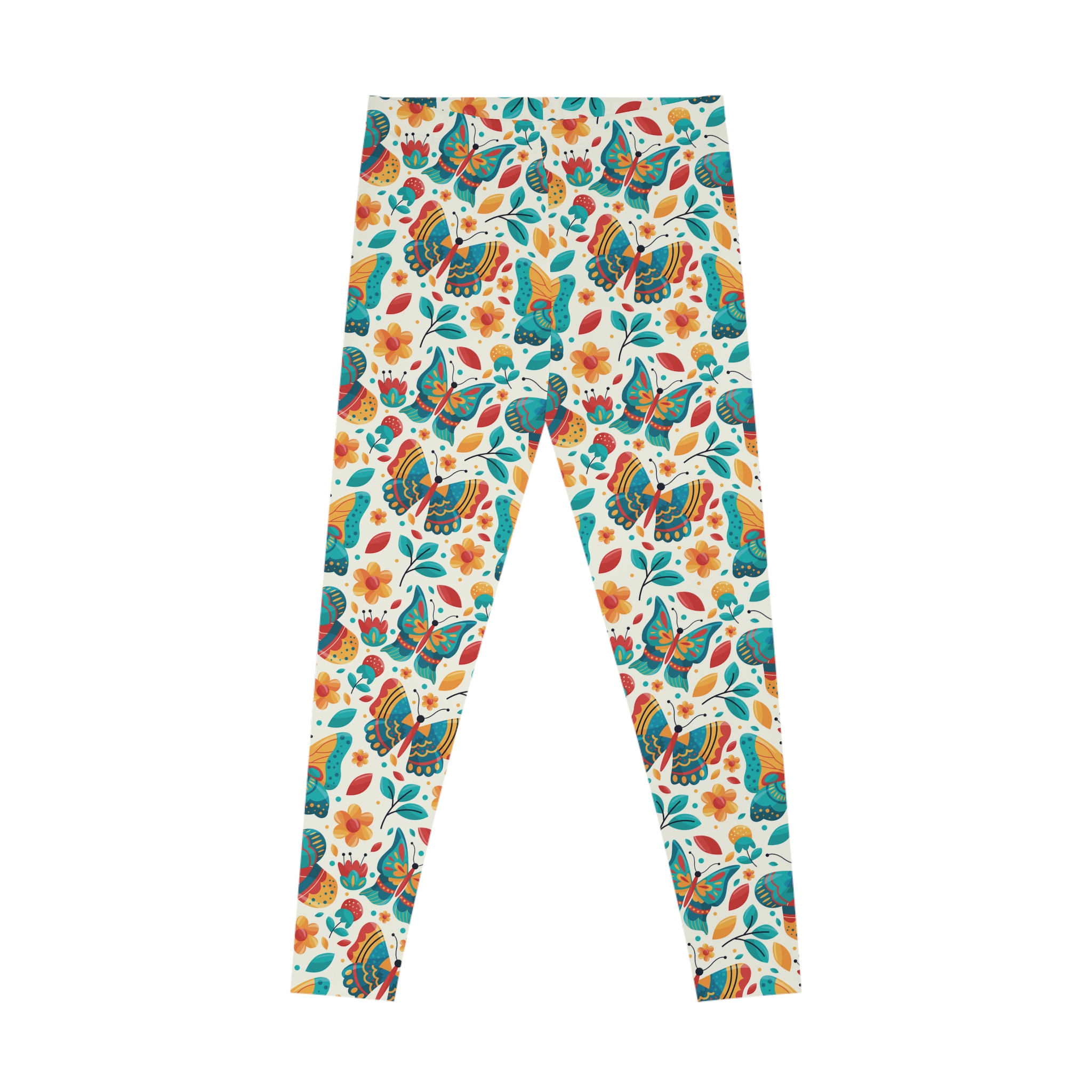 Whimsical Retro Butterfly Garden Print Stretchy Leggings (S.e.P.T.™)