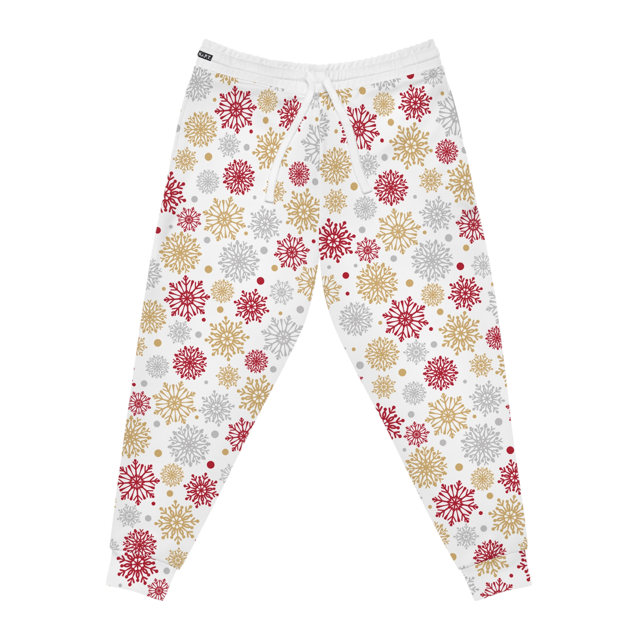 Holly Jolly Gold & Silver Snowflake Athletic Joggers (S.e.P.T.™)
