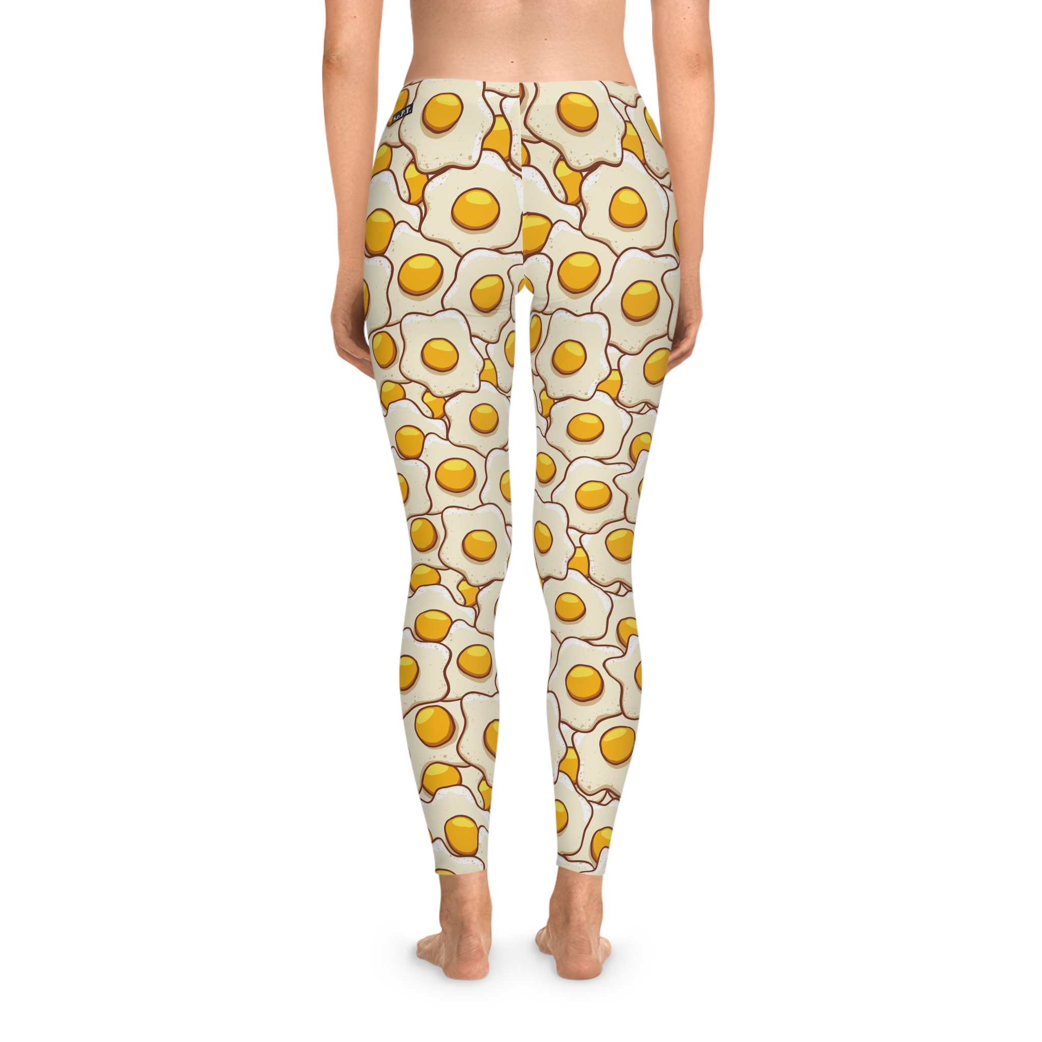 Sunny Side Up Fried Egg Pattern Novelty Stretchy Leggings (S.e.P.T.™)