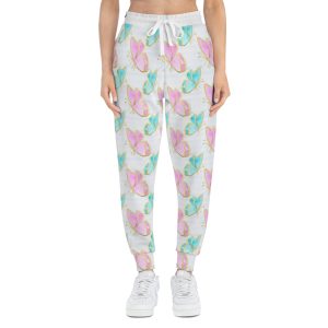 Pastel Gold Trim Butterfly Print Athletic Joggers (S.e.P.T.™)