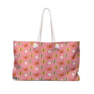 70s Retro Groovy Butterfly & Daisy Print Weekender Bag (S.e.P.T.™)