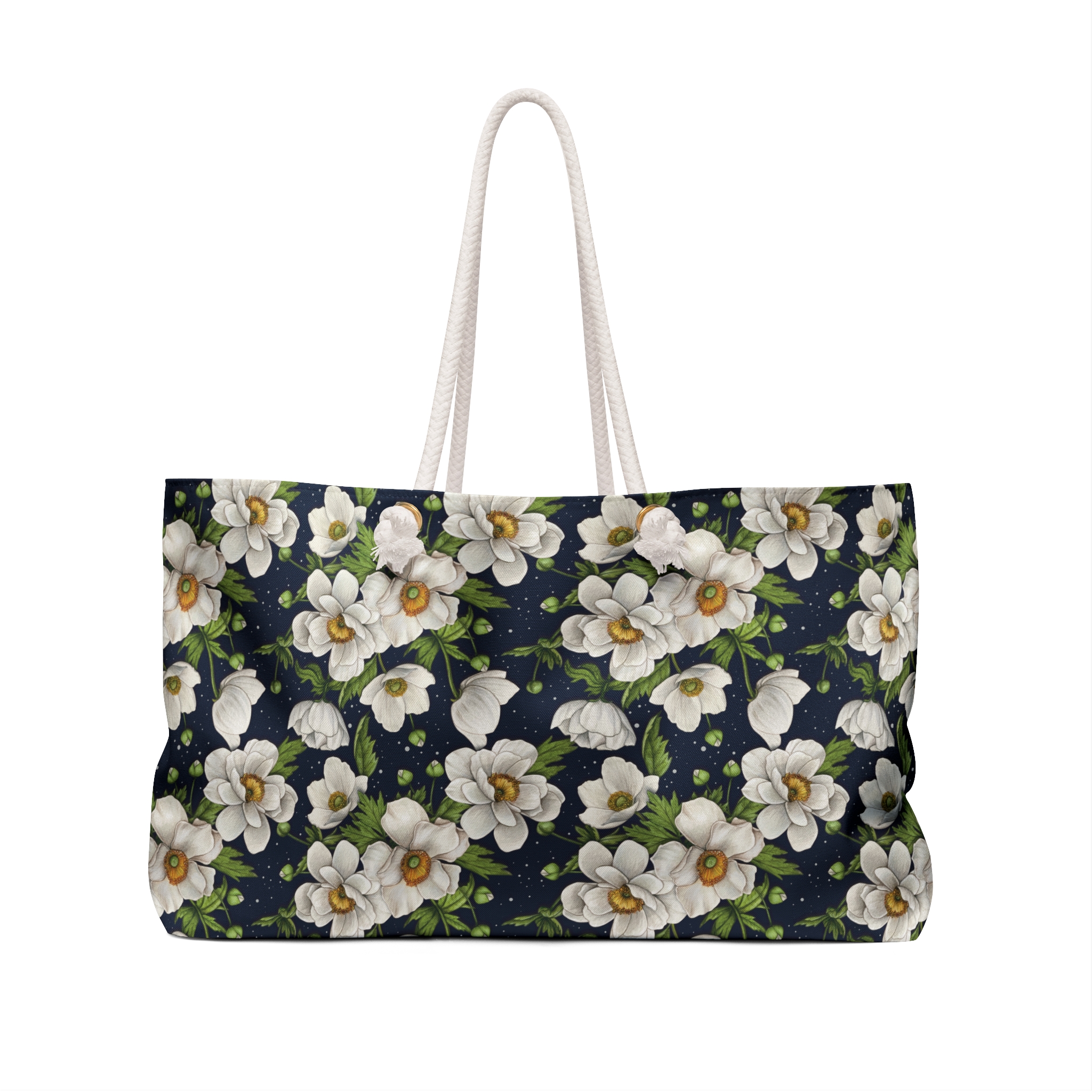 Elegant White Magnolia Floral Print Weekender Bag (S.e.P.T.™)