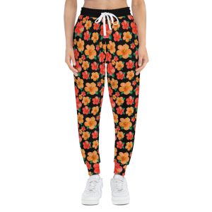 Tropical Sunset Hibiscus Floral Print Athletic Joggers (S.e.P.T.™)