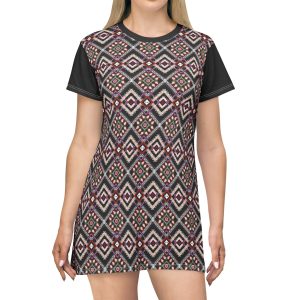 Southwest Diamond Aztec Print T-Shirt Dress (S.e.P.T.™)