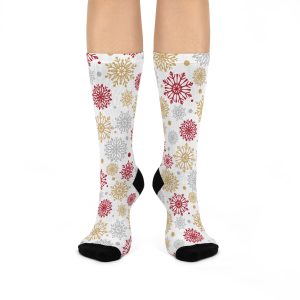 Holly Jolly Gold & Silver Snowflake Cushioned Crew Socks (S.e.P.T.™)