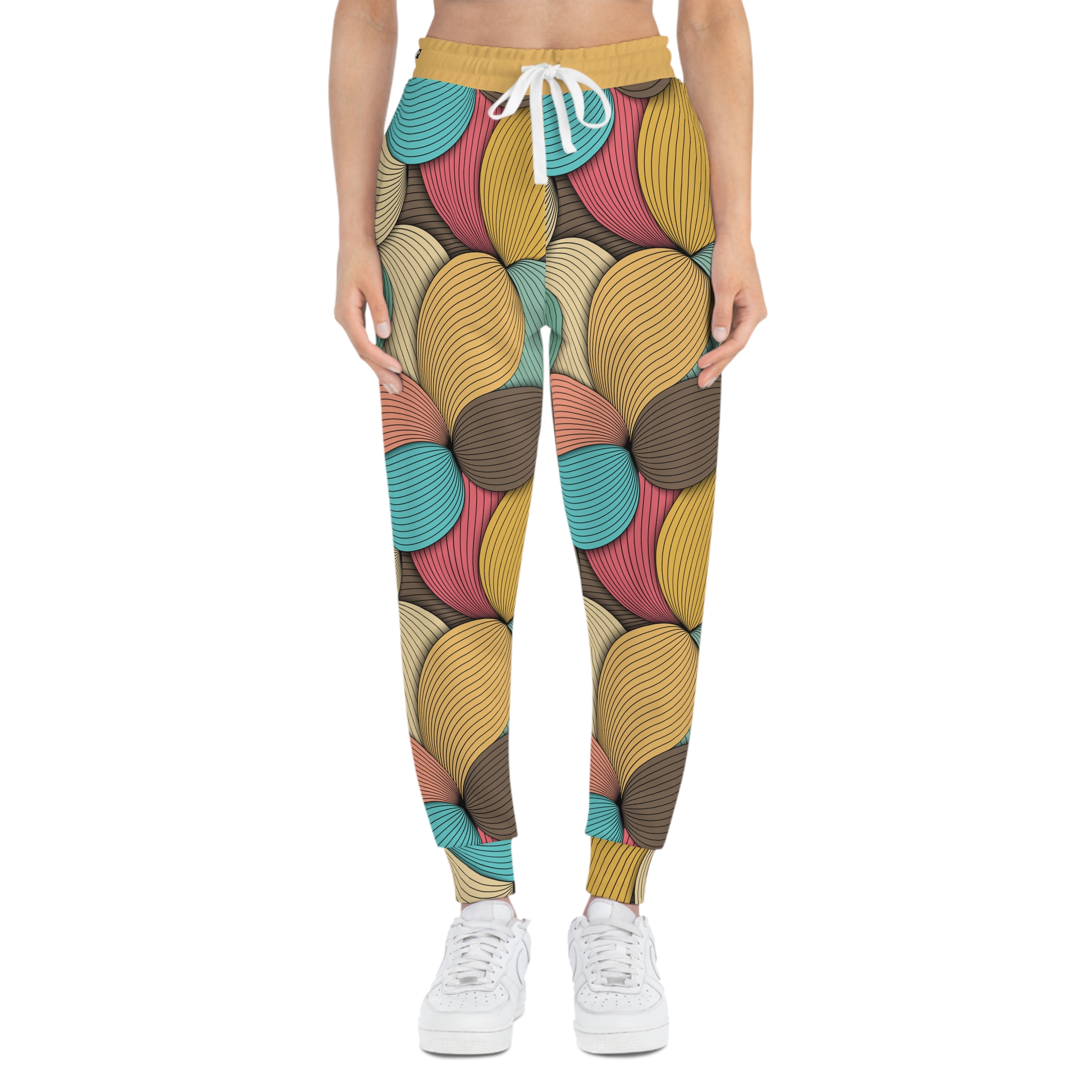 Mid-Century Modern Wavy Abstract Print #3 Athletic Joggers (S.e.P.T.™)