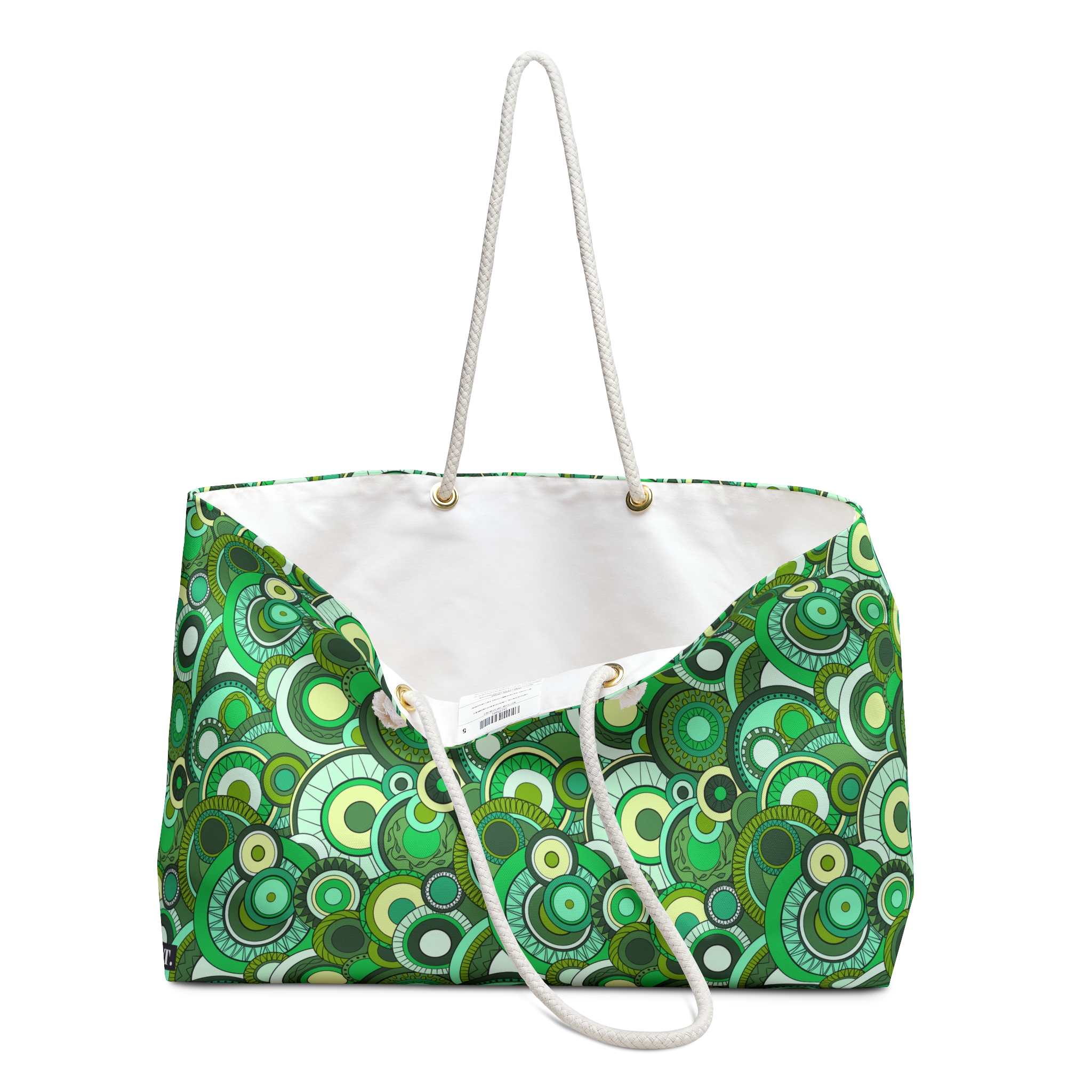 Green Groovy Swirl Mandala Print Weekender Bag (S.e.P.T.™)