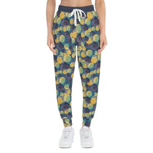 Abstract Spirals & Grid Print Athletic Joggers (S.e.P.T.™)