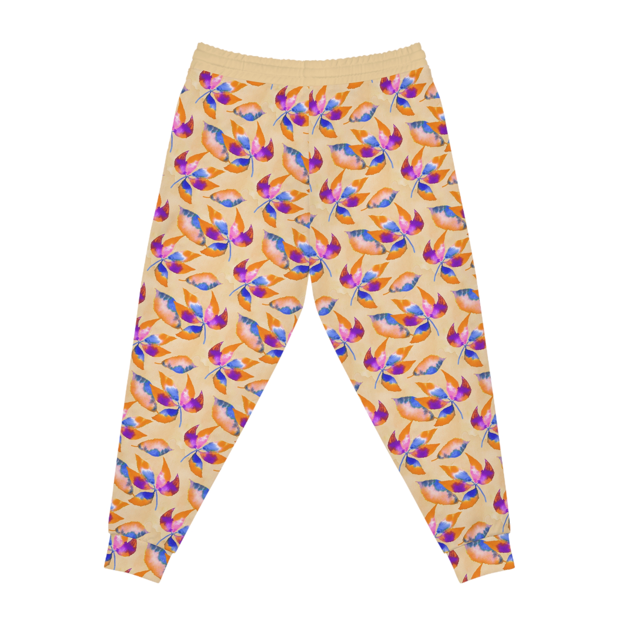 Watercolor Floral Leaf Abstract Print Athletic Joggers (S.e.P.T.™)