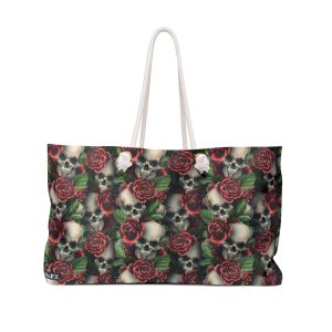 Gothic Skulls & Red Roses Print Weekender Bag (S.e.P.T.™)