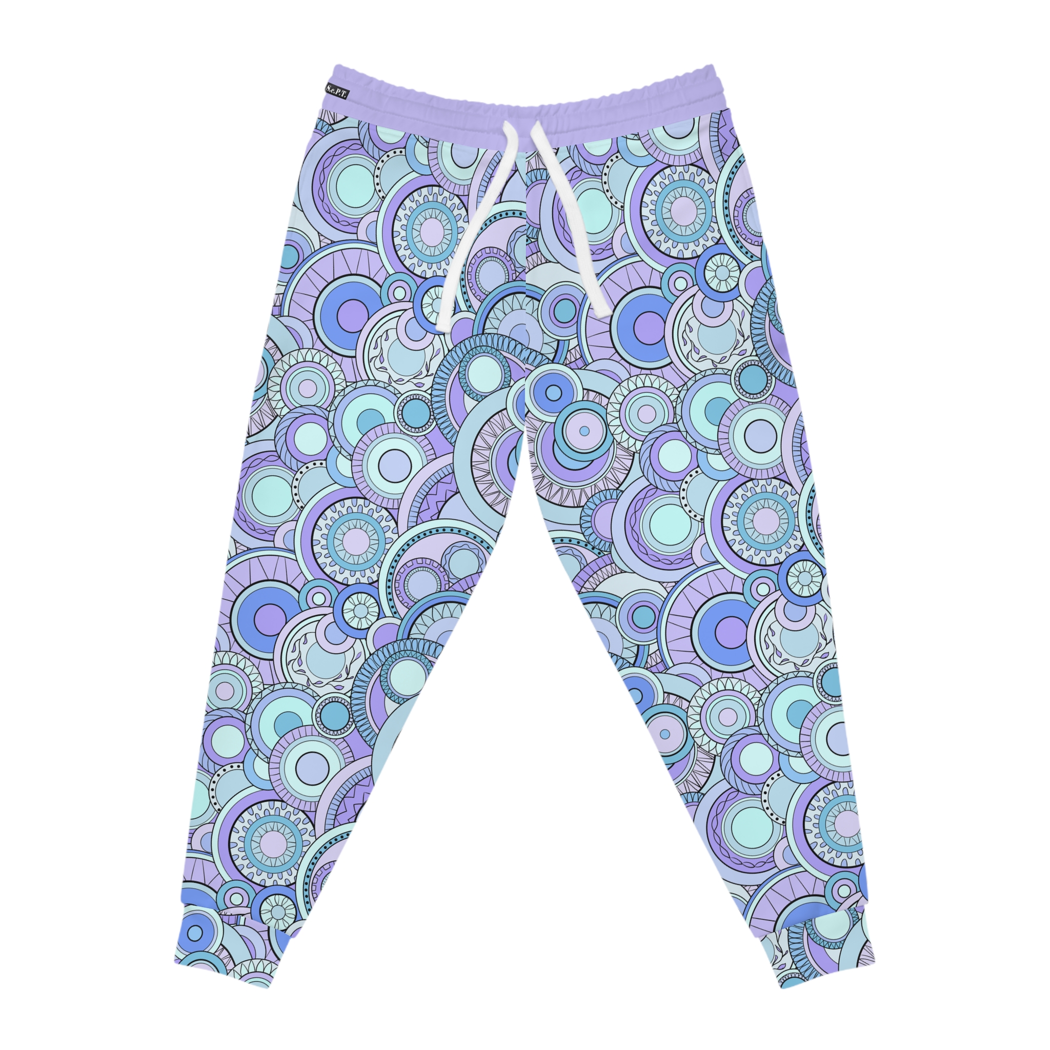 Lavender Groovy Swirl Mandala Print Athletic Joggers (S.e.P.T.™)