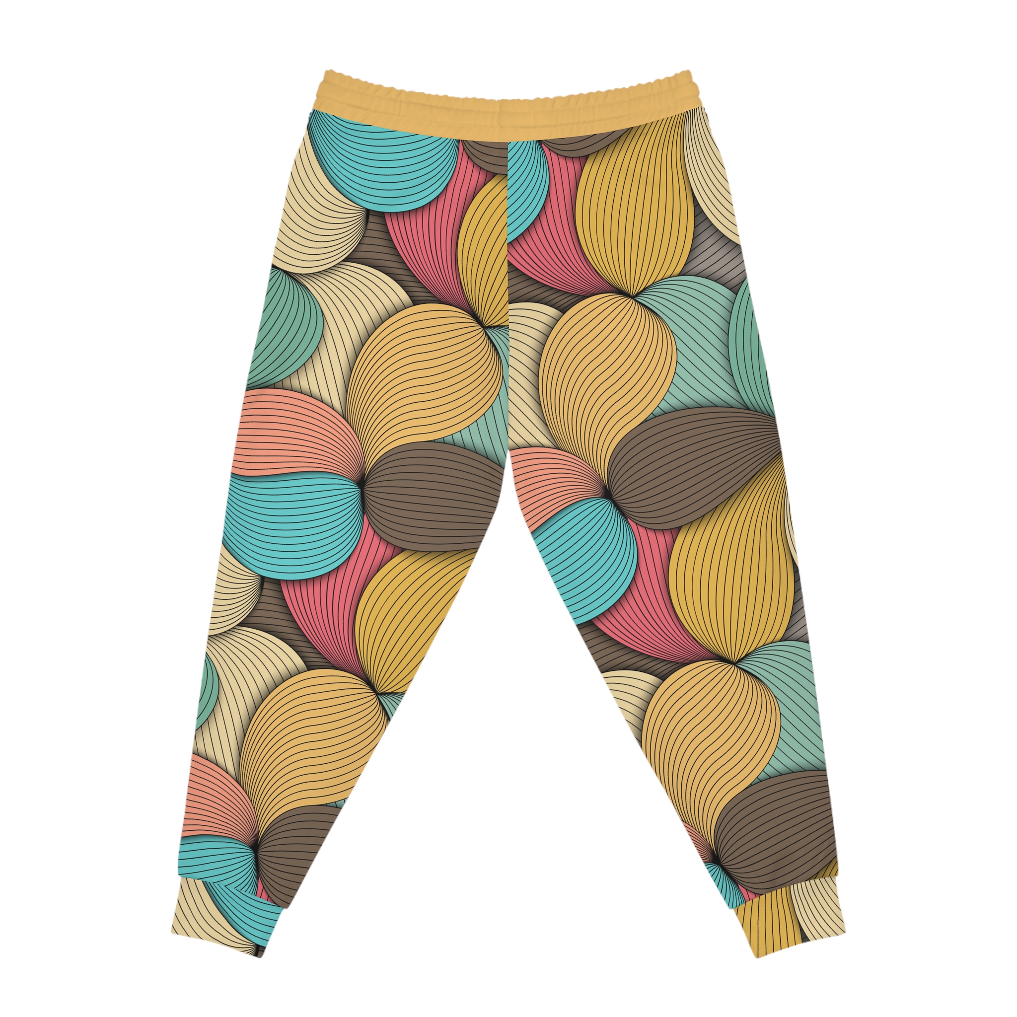 Mid-Century Modern Wavy Abstract Print #3 Athletic Joggers (S.e.P.T.™)