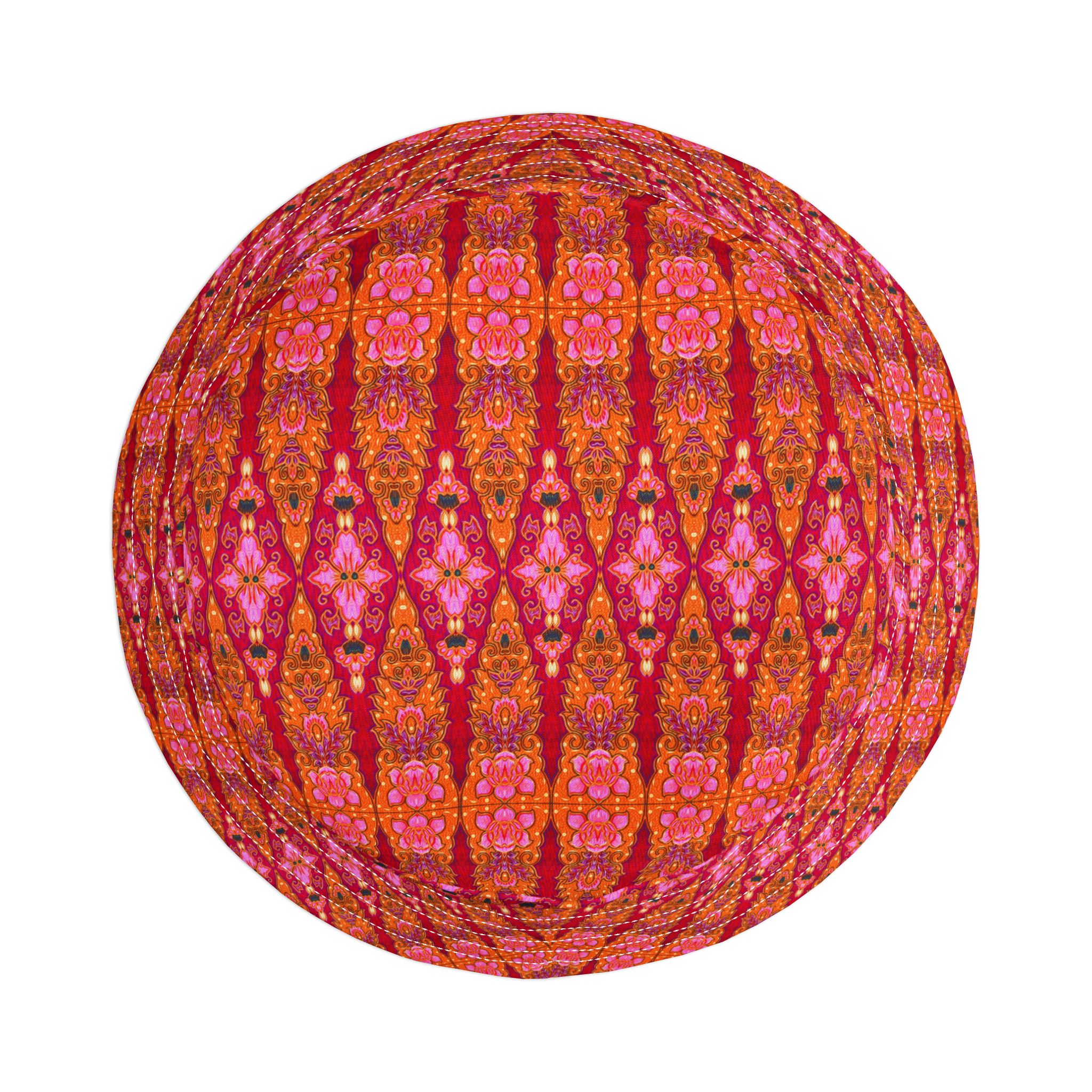 Bohemian Bright Fuchsia & Orange Geometric Bucket Hat (S.e.P.T.™)