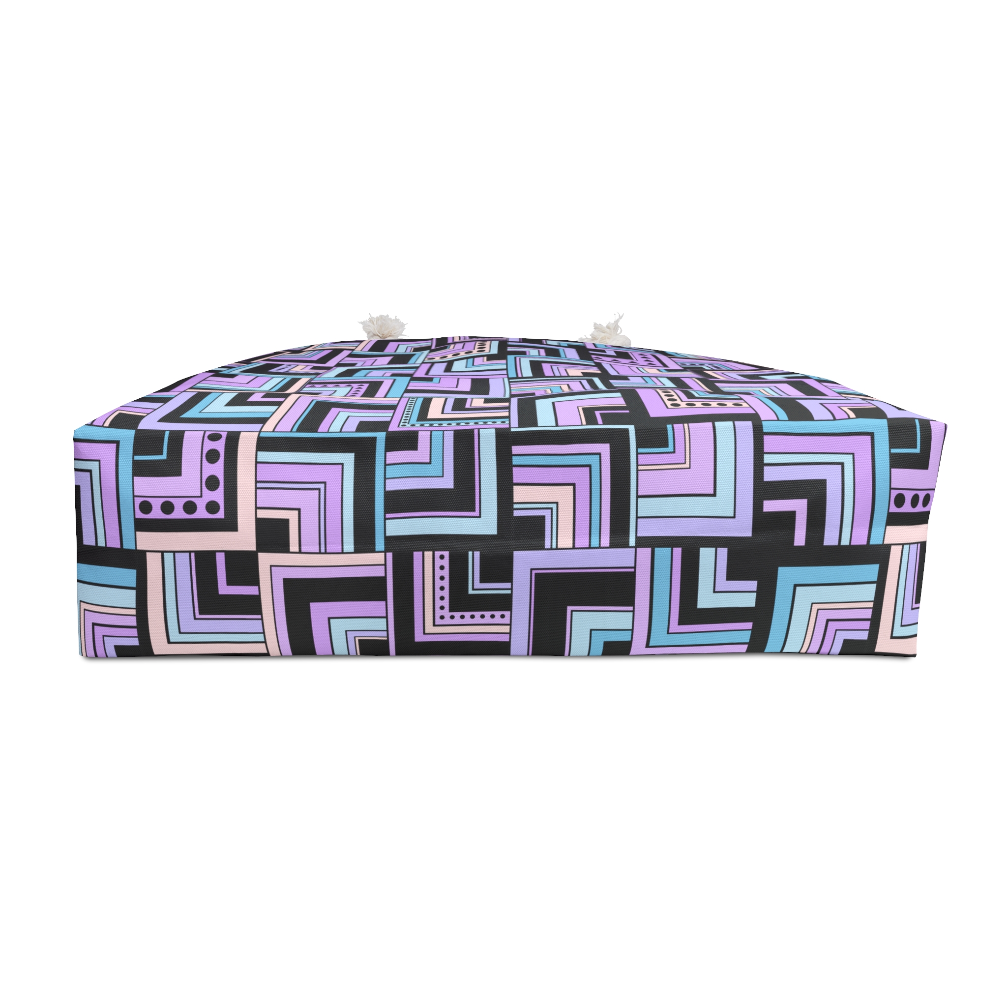 Blue & Lavender Retro Corner Block Geometric Print Weekender Bag (S.e.P.T.™)