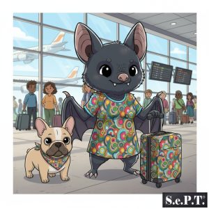 Betsy Bat™ & Frenchie at Airport (S.e.P.T.™)