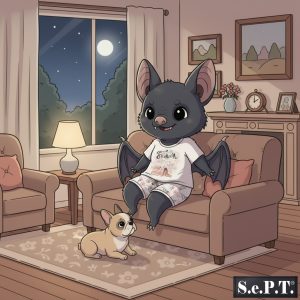 Betsy Bat™ & Frenchie In Living Room (S.e.P.T.™)