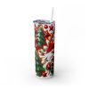 Leopard Gnome Holiday Winter - 20oz Straight Tumbler w/ Straw - Image 3