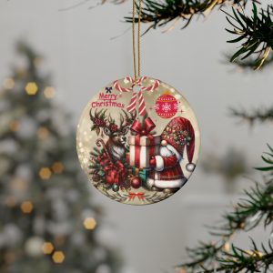 Merry Christmas Gnome Ceramic ORNAMENTS