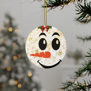 Festive Snowman Ceramic ORNAMENTS