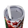 Leopard Gnome Holiday Winter - 20oz Straight Tumbler w/ Straw - Image 6