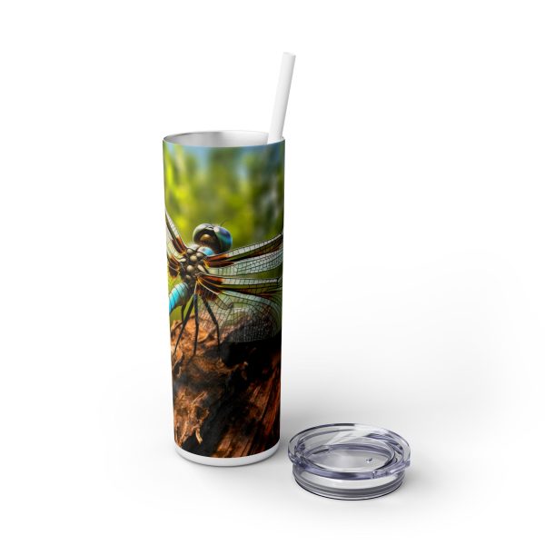 Dragonfly (Design 32) - 20oz Straight Tumbler w/ Straw - Image 2