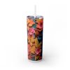 3D Black Woman (Design 20) - 20oz Straight Tumbler w/ Straw - Image 4