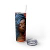 3D Black Woman (Design 20) - 20oz Straight Tumbler w/ Straw - Image 2