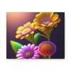 Floral Flowers (Design 137) -  10x8 Canvas Art Print - Image 2