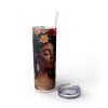 3D Black Woman (Design 1) - 20oz Straight Tumbler w/ Straw - Image 2