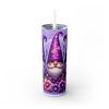 Purple Gnomes Floral Fun - 20oz Straight Tumbler w/ Straw - Image 3