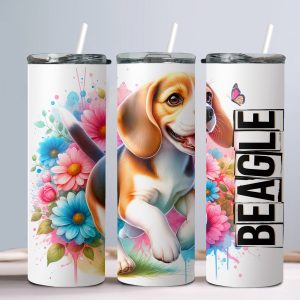 Dog Beagle - 20oz Straight Tumbler w/ Straw