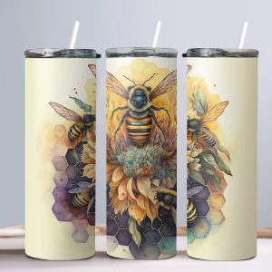 Bumble Bee (Design 5) - 20oz Straight Tumbler w/ Straw