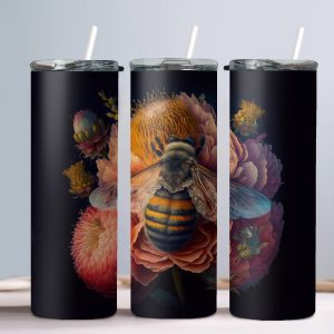Bumble Bee (Design 6) - 20oz Straight Tumbler w/ Straw