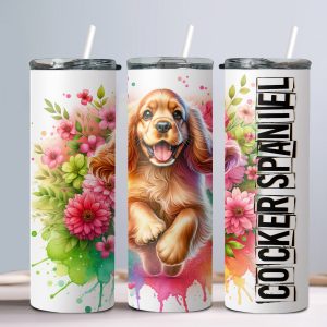 Dog Cockerspaniel - 20oz Straight Tumbler w/ Straw