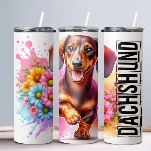 Dog Dachshund - 20oz Straight Tumbler w/ Straw